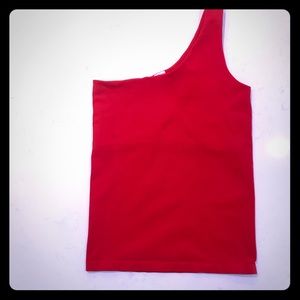 Bordeaux One Shoulder Seamless Red Top